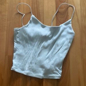 Tight fitting cropped tank top from garage! Baby blue and very comfy!